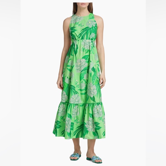FARM Rio Dewdrop Floral Green Midi Dress - Picture 4 of 10